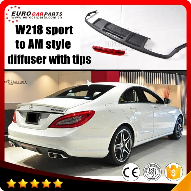 Диффузор CLS63 подходит для MB CLS-class CLS350 CLS550 sport line to A style PP с стоп-сигналами и