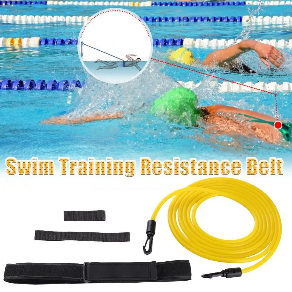 

4meter Adjustable Swim Training Resistance Elastic Belt Swimming Exerciser Safety Rope Latex Tubes Various Specifications Styles