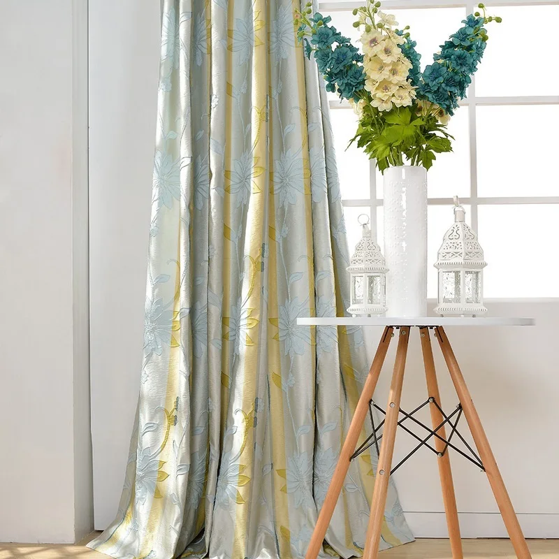 

Modern Simple High-precision Lotus Jacquard Curtains Light Luxury New Chinese Style for Living Room Bedroom Curtains Custom