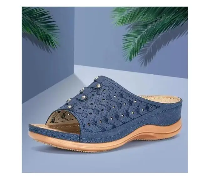 Сандалии женские из экокожи повседневные Мягкие Шлепанцы на платформе удобная