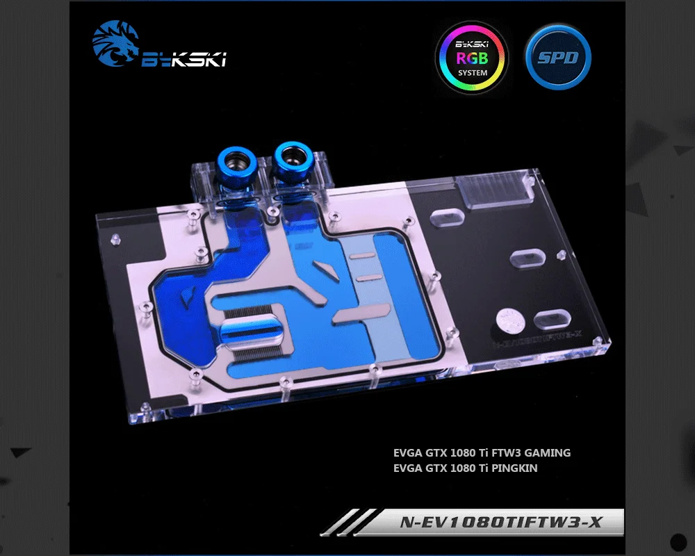 Bykski N-EV1080TIFTW3-X, полное покрытие видеокарты водяного охлаждения блок RGB/RBW для EVGA GTX1080Ti FTW3 GAMING