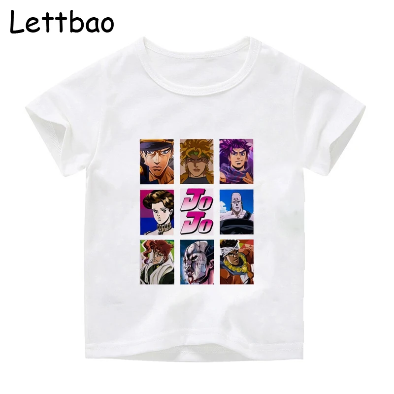 

2020 Japan Anime Jojo Bizarre Adventure Children's Harajuku Aesthetics Tshirt Print Short Sleeve Tops Tees