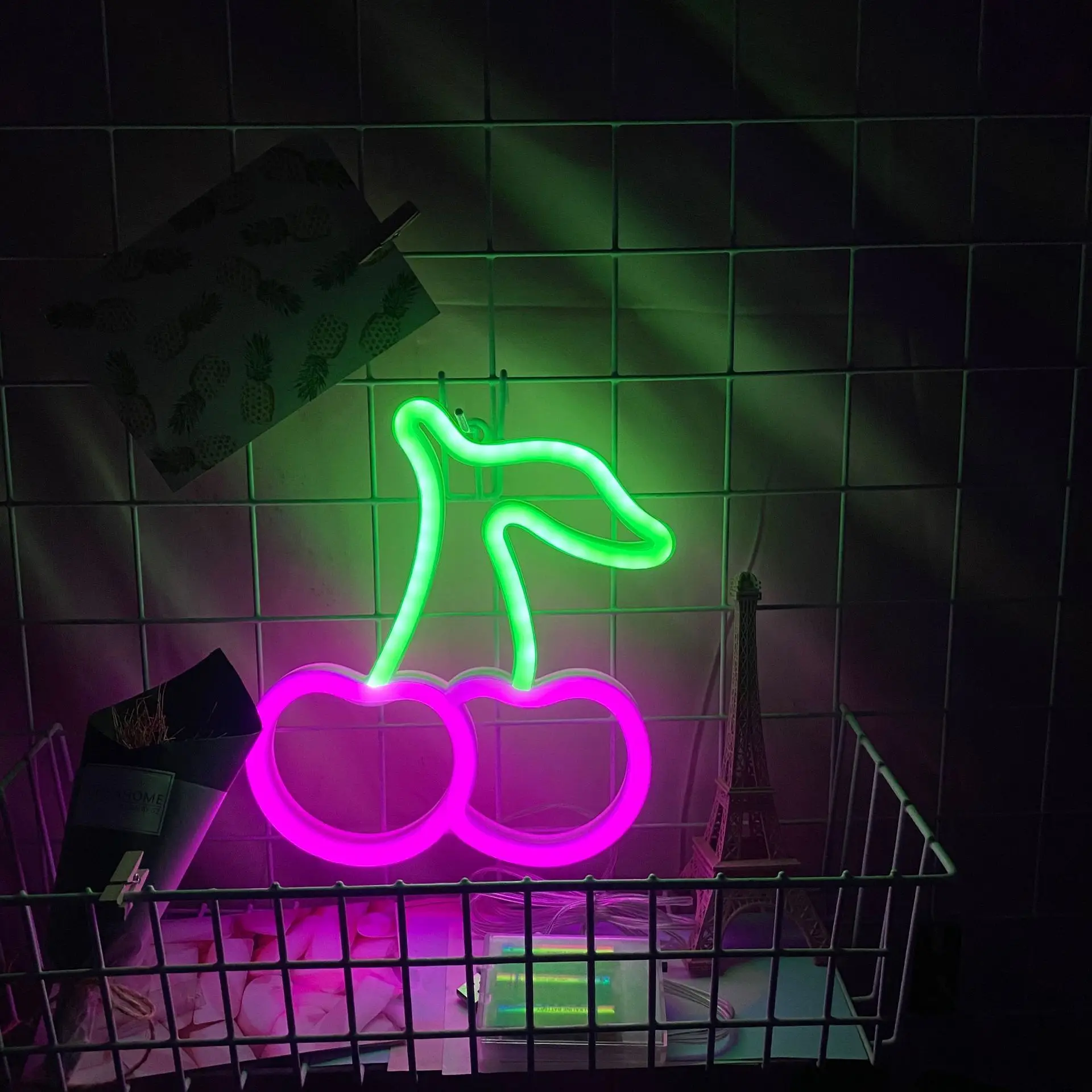 Светодиодный неоновый светильник в форме фруктов настенный для ресторана