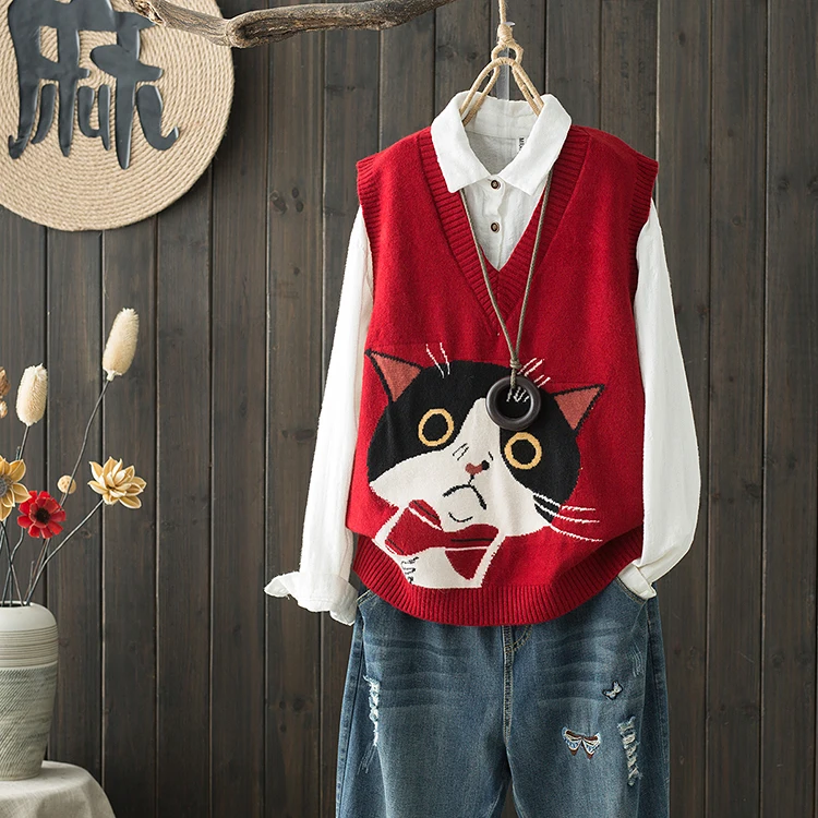 Женский трикотажный жилет с V-образным вырезом без рукавов |