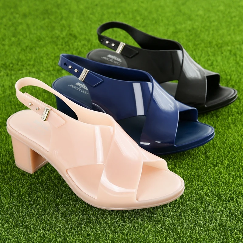 Женские сандалии на плоской подошве Melissa однотонные брендовые туфли из желе