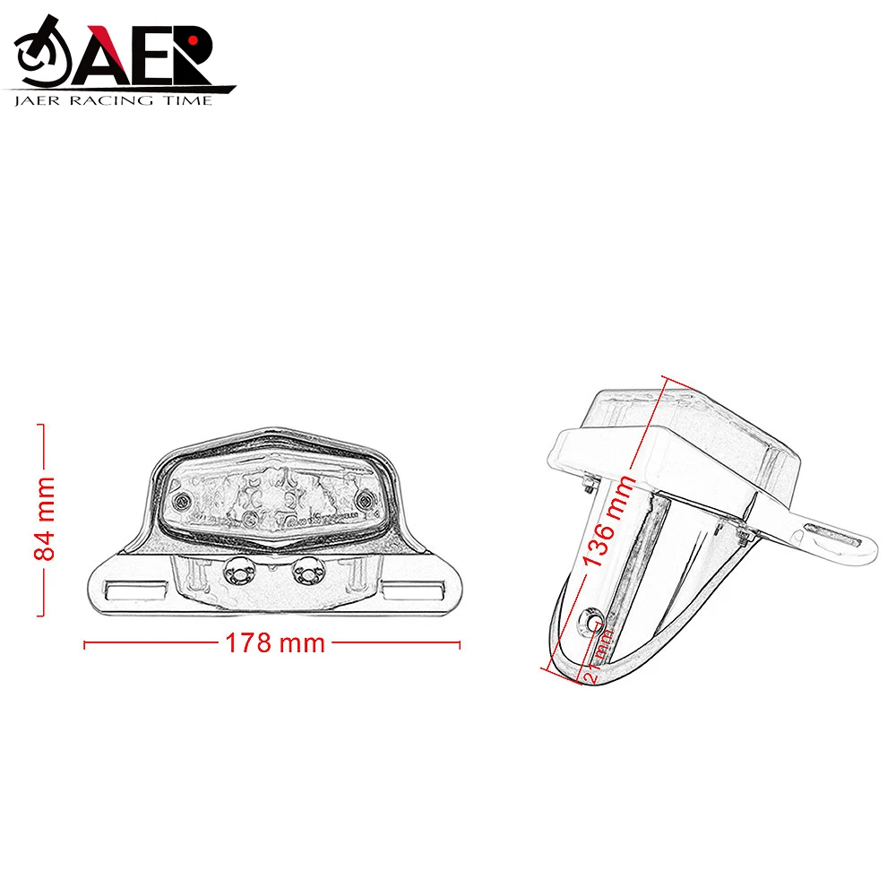 

Universal Lights Side Mount Motorcycle License Plate Bracket Brake Tail Light for Harley Bikes Bobber Choppers Custom