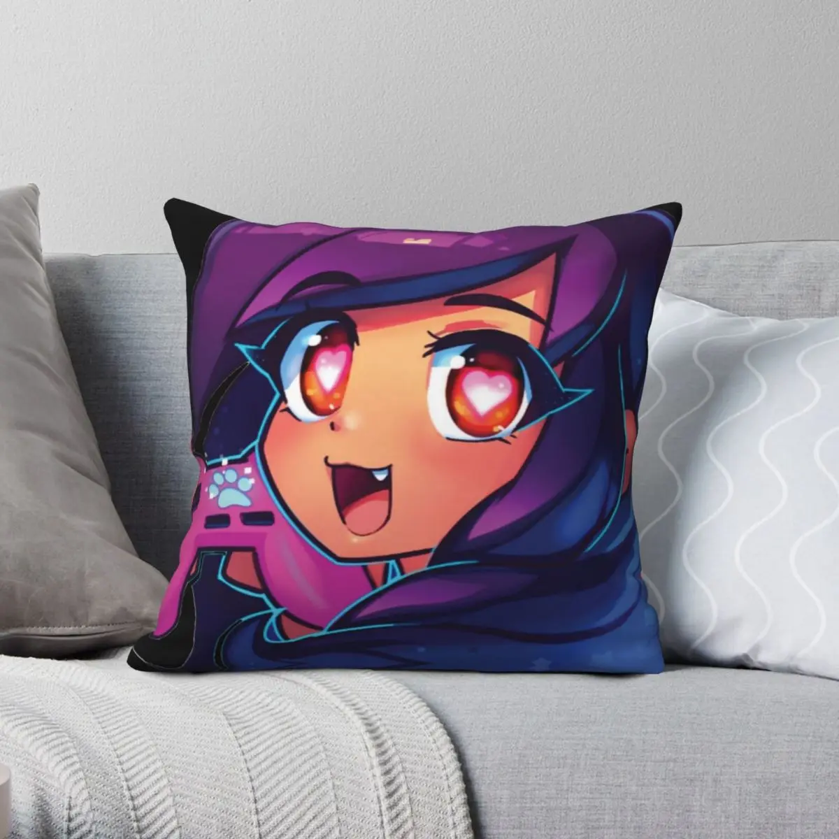 

Aphmau With Video Game Square Pillowcase Polyester Linen Velvet Pattern Zip Decor Throw Pillow Case Sofa Seater Cushion Cover