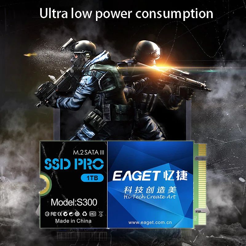 

EAGET S300 Solid State Drive, 1TB SSD M.2 NGFF 2242 SATA3.0 Laptop Solid State Drive