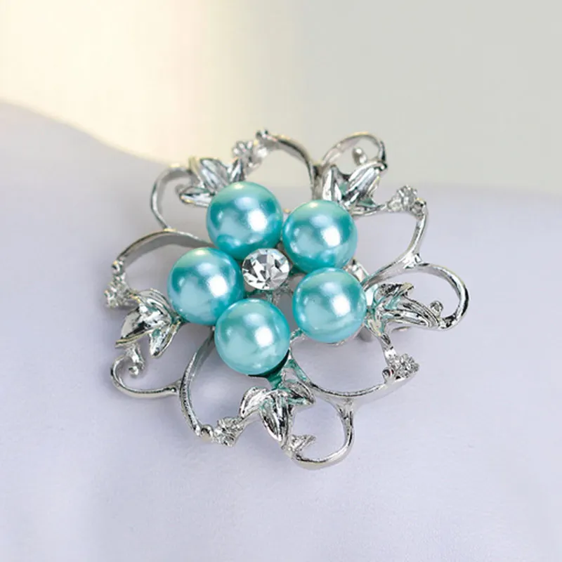 Женская брошь с имитацией жемчуга стразы булавка заколка хрустальный полый