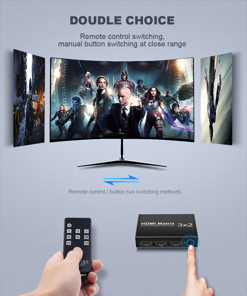 4k 60Hz HDMI матрица 3 в 2 Выход HDMI переключатель 2,0 HDR 3x2 аудио экстрактор ARC для xbox HDTV PS3 PS4 проектор разветвитель концентратор