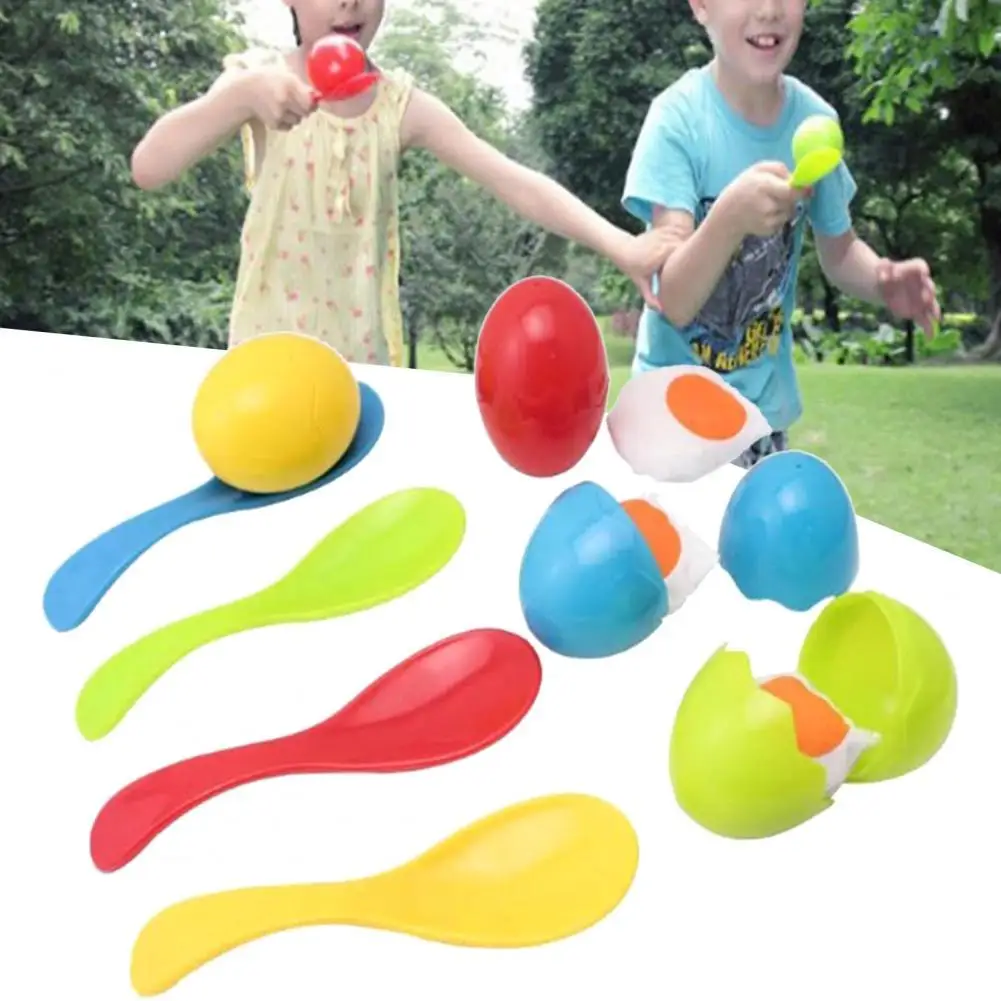 1Set huevo cuchara juego huevos juegos corriendo sensorial formaci&oacute;n conjunto cucharas con huevos carrera educativa multifunci&oacute;n juego детские игрушки-0