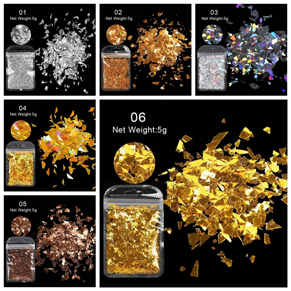 1 сумка для дизайна ногтей красочные хлопья голографические ирредлуары