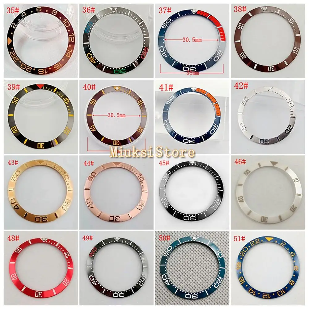 38mm black blue white green Ceramic/Titanium Bezel insert for 40mm case Watch accessories bezel