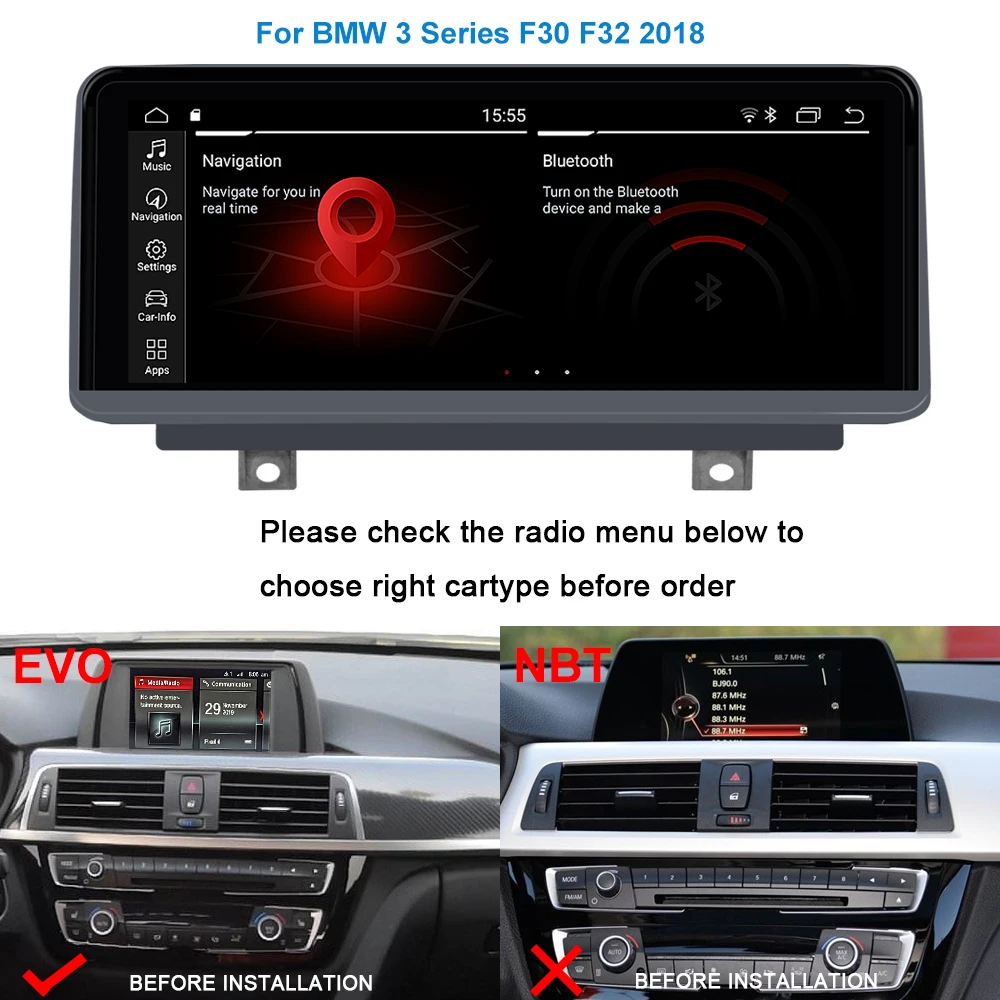 Автомобильный мультимедийный плеер экран 10 25 дюйма IPS Android 0 для 3 серии 2018 EVO