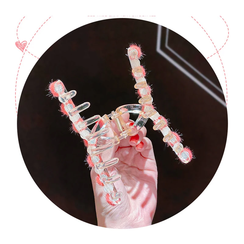 

1Pcs Hairballs Hair Claws Clip For Women Transparent Hairpins Hair Crab Claws Girls Make UP Washing Tool Accessories Decoration