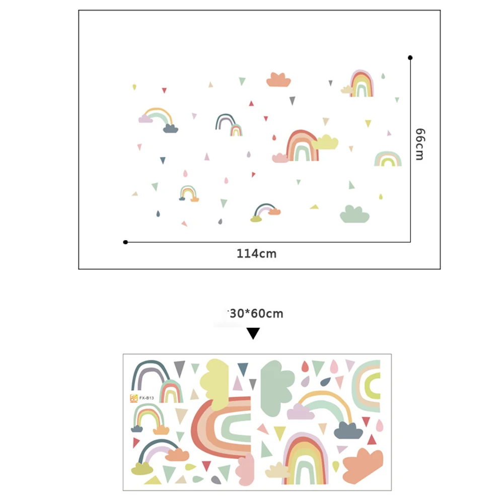 

PVC Rainbow Cute Cozy Vinyl Room Decal Wall Art Removable Wall Sticker Kid Room Kindergarten Bedroom Decor