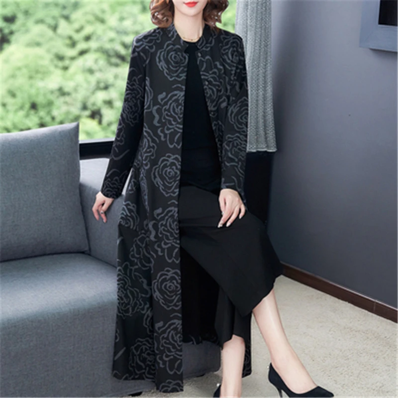 Новое поступление 2020 Осенний длинный кардиган тонкое пальто для женщин ветровка