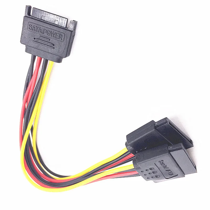 15pin 20 см SATA папа мама 2 распределитель кабель питания адаптер шнур Удлинитель