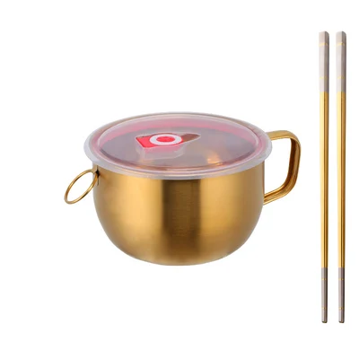 1 шт. миска для лапши из нержавеющей стали с крышкой антиобжигающая ручка