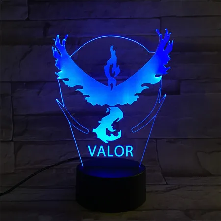 Valor 3D светодиодный ночник лампа подарок другу светильник USB или на батарейках