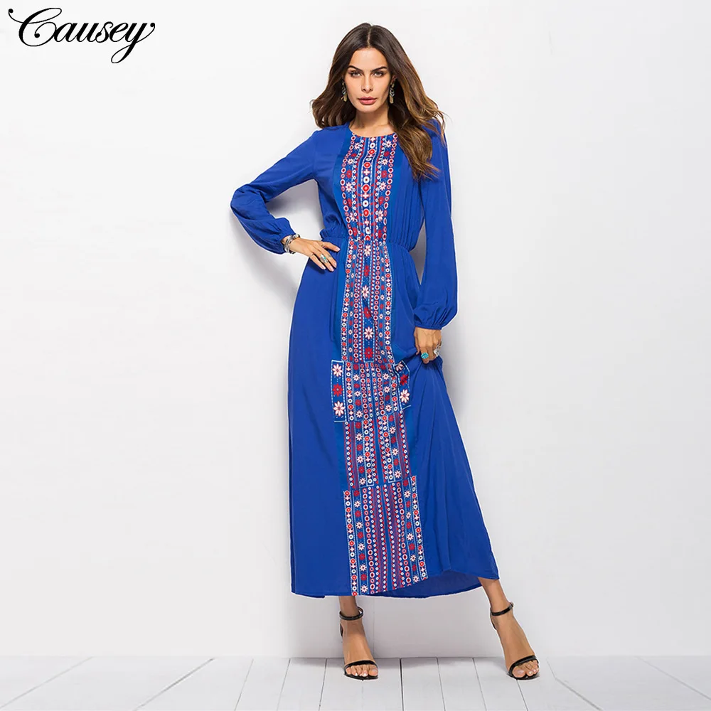 

Hot-Selling New Products 2021 New Printed Waist-Controlled Long Sleeve Dress