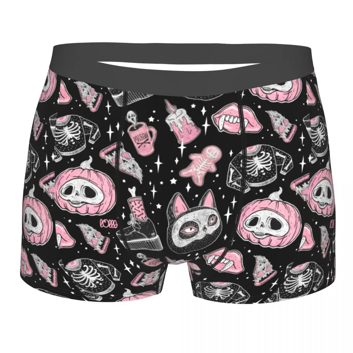 

Halloween Cat Harajuku Pumpkin Underwear Funny Creepy Sexy Hot Custom Trunk Polyester Pouch Men Boxer Brief