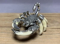 factory direct sales tibetan silver scorpion double teeth sets wolf teeth pendants amulet pendants crafts ornaments