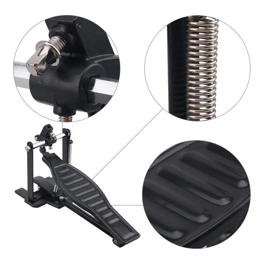 

Aluminum Alloy Drum Pedal Bass Drum Kick Pedal Instrument Supply (Black)