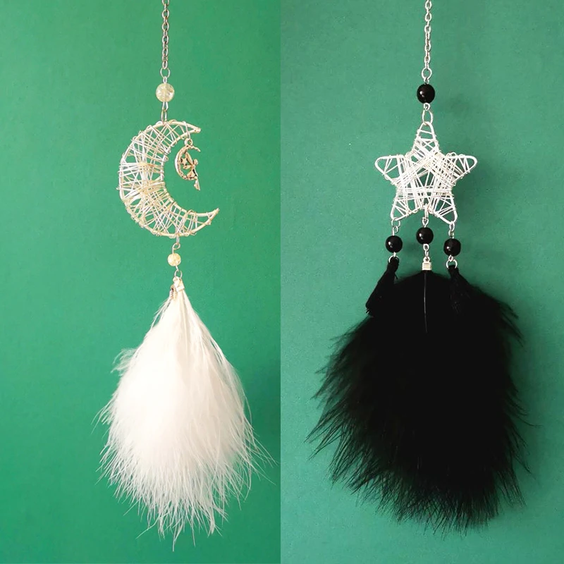 Скандинавские Звезды Луна Ловец снов комната deocration автомобиль белый розовый