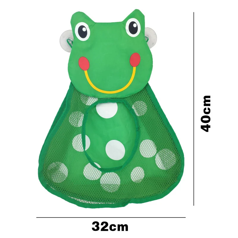 

Baby Bath Toys Cute Duck Frog Mesh Net Toy Storage Bag Strong Suction Cups Bath Game Bag Bathroom Organizer Water Toys for Kids