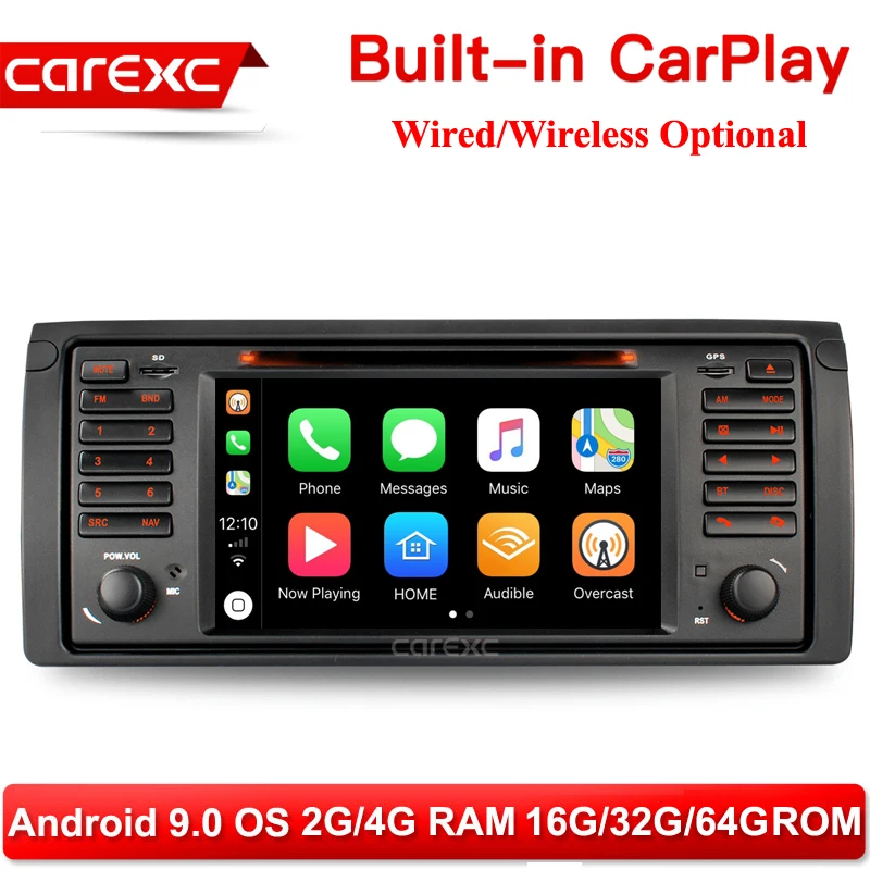 Мультимедийная система CarExc 1 Din Android 9 0 поддержка беспроводного CarPlay GPS навигация