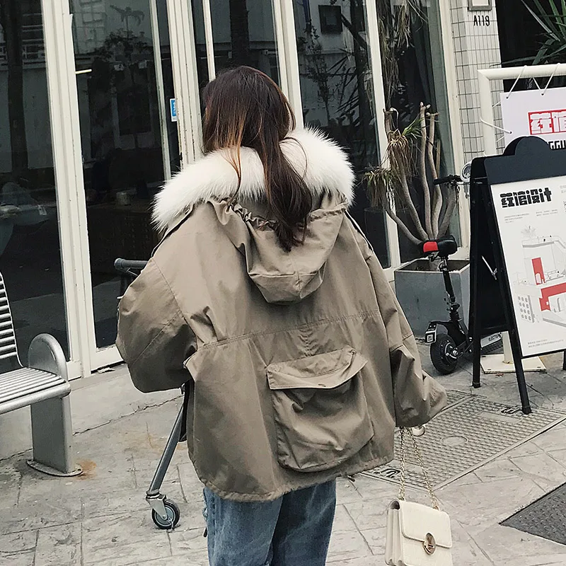 Бесплатная доставка * 2019 тканевое пальто пуховик из меха кролика Рекс куртка с