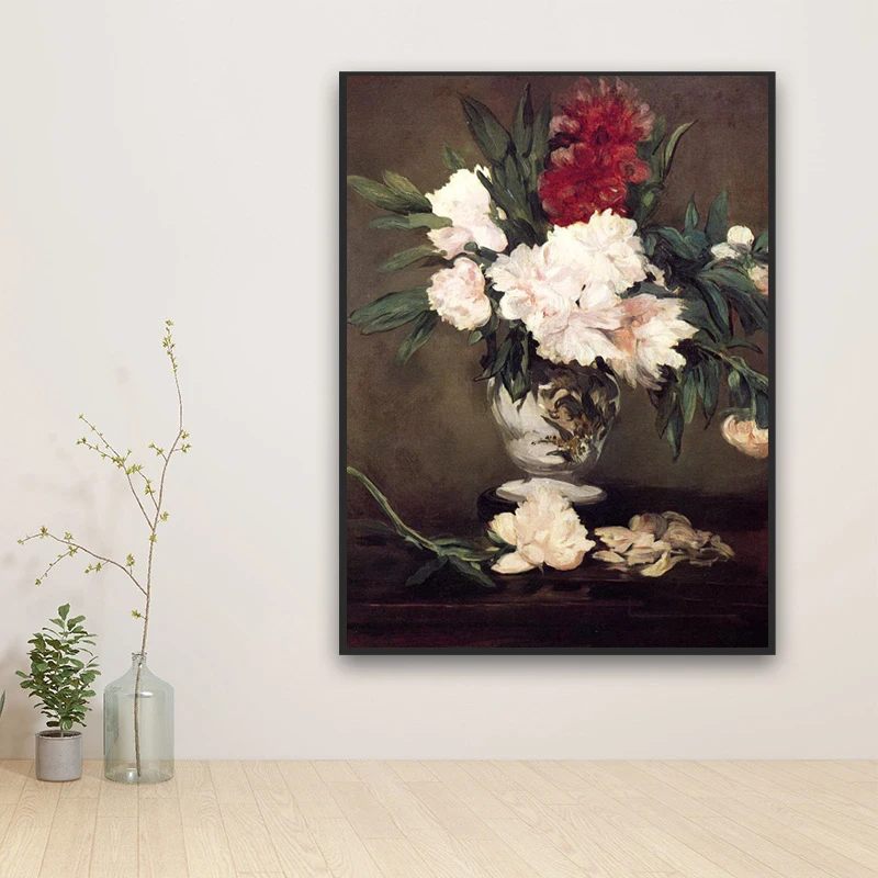 Французский художник Эдуар Мане разместите картину вазы пиона на небольшой