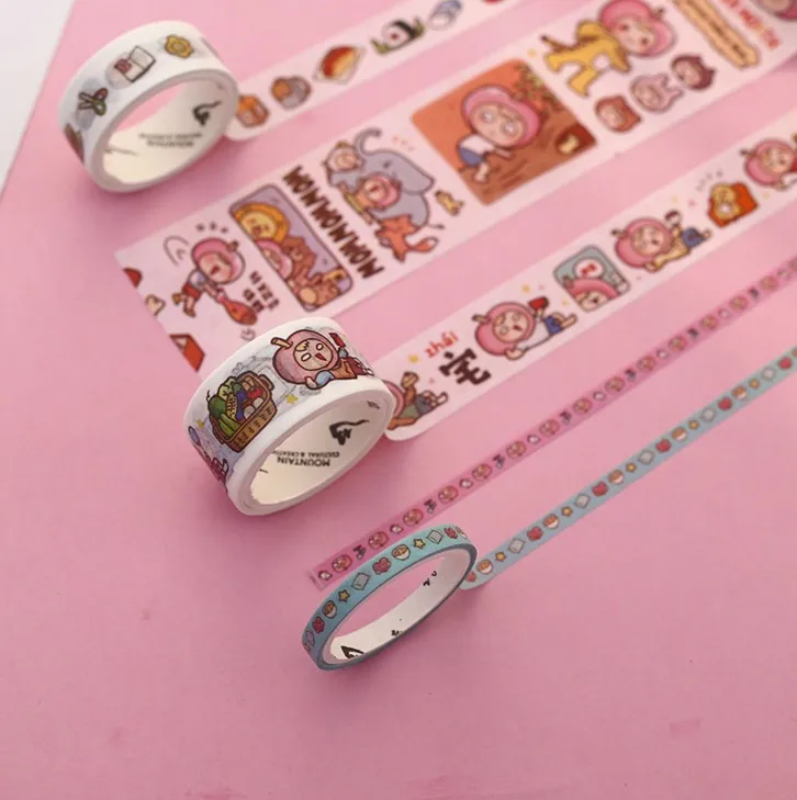 1 Набор Kawaii Lazy Girl васи клейкая лента DIY Скрапбукинг наклейка этикетка маскирующая лента корейские канцелярские принадлежности Школьные принадлежности