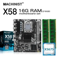 x58 desktop motherboard lga1366 set kit with intel xeon x5675 processor and 16g28g ecc ddr3 ram memory m atx x58v1608