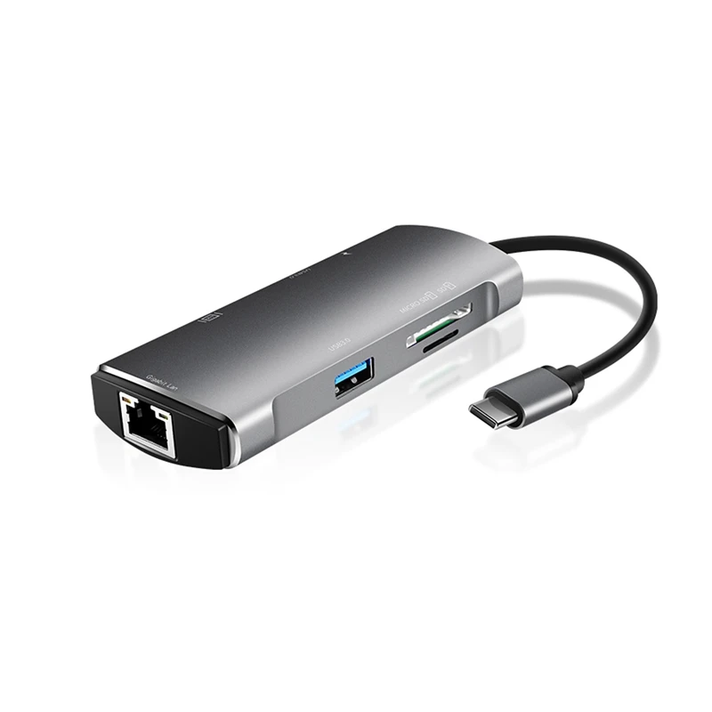 7 в 1 Usb 3 0 Type C концентратор для Ethernet + 4K видео Hdmi Pd Rj45 зарядный порт - Цена: 3 197,39 руб.