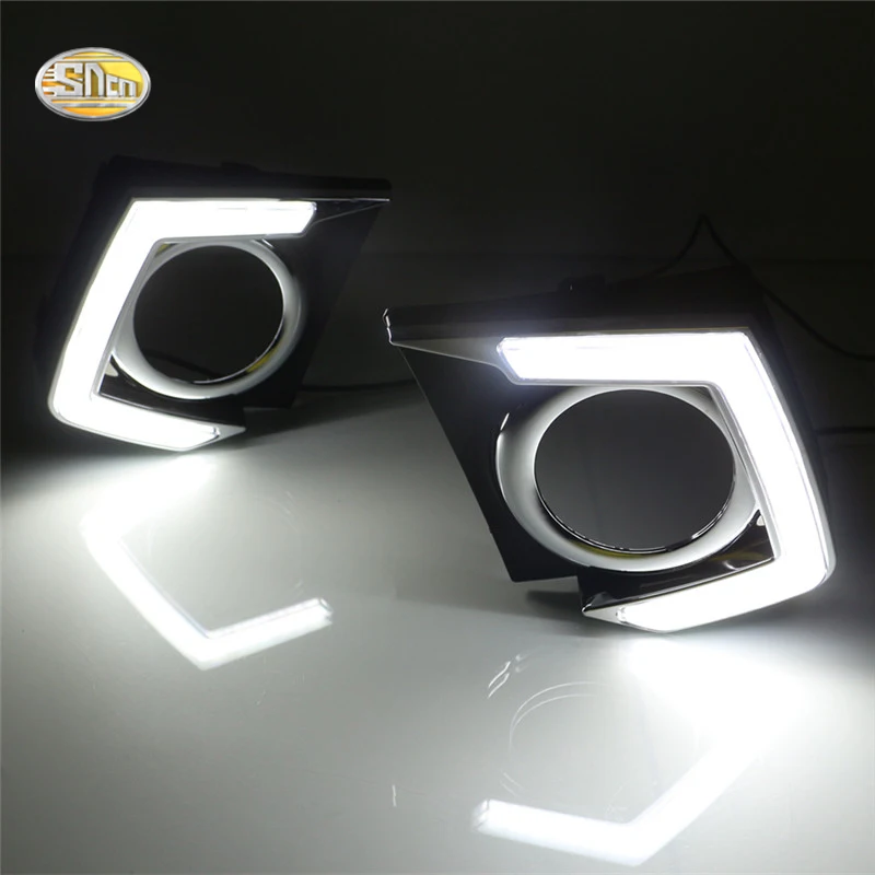 SNCN Led Daytime Running Lights For Mitsubishi Triton L200 2015 2016 Fog lamp cover 12V ABS DRL | Автомобили и мотоциклы