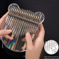 kalimba 17 keys rainbow acrylic thumb piano starter high quality clear finger piano with case study booklet tune hammer stickers