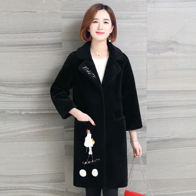 Зимнее пальто для женщин 2021 натуральным лисьим мехом шерстяное куртка из овечьей