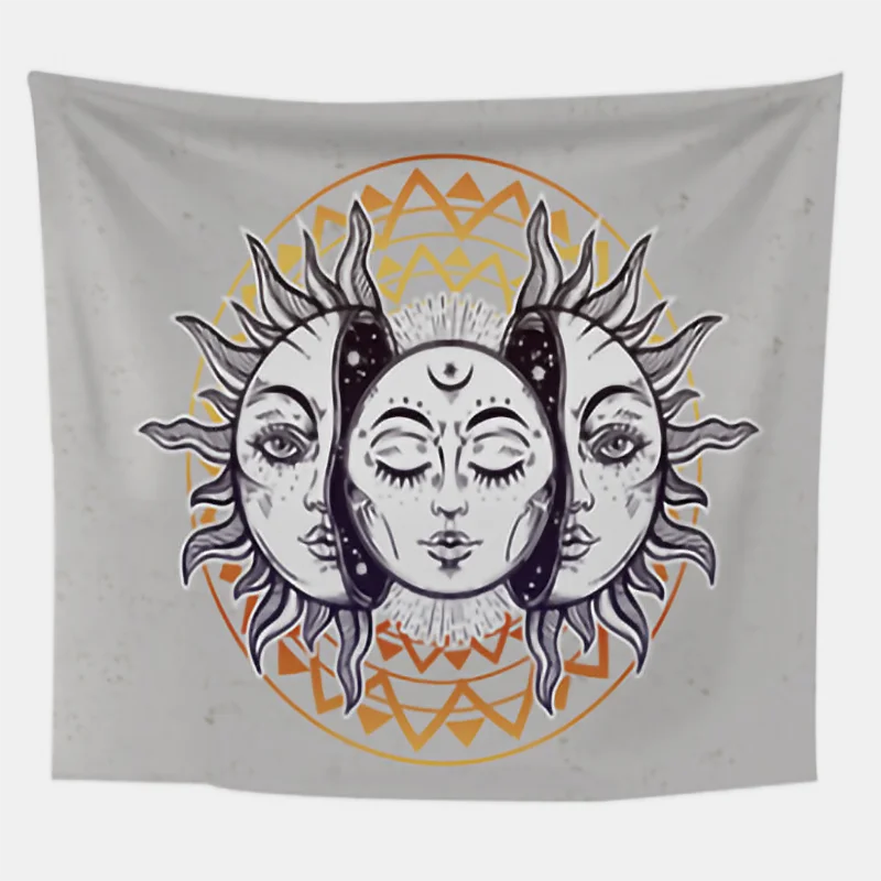 

Mandala Tarot Tapestry Wall Hanging Moon Phase Change Polyester Fabric Wall Tapestry Throw Cover Wall Carpets Dorm Home Decor