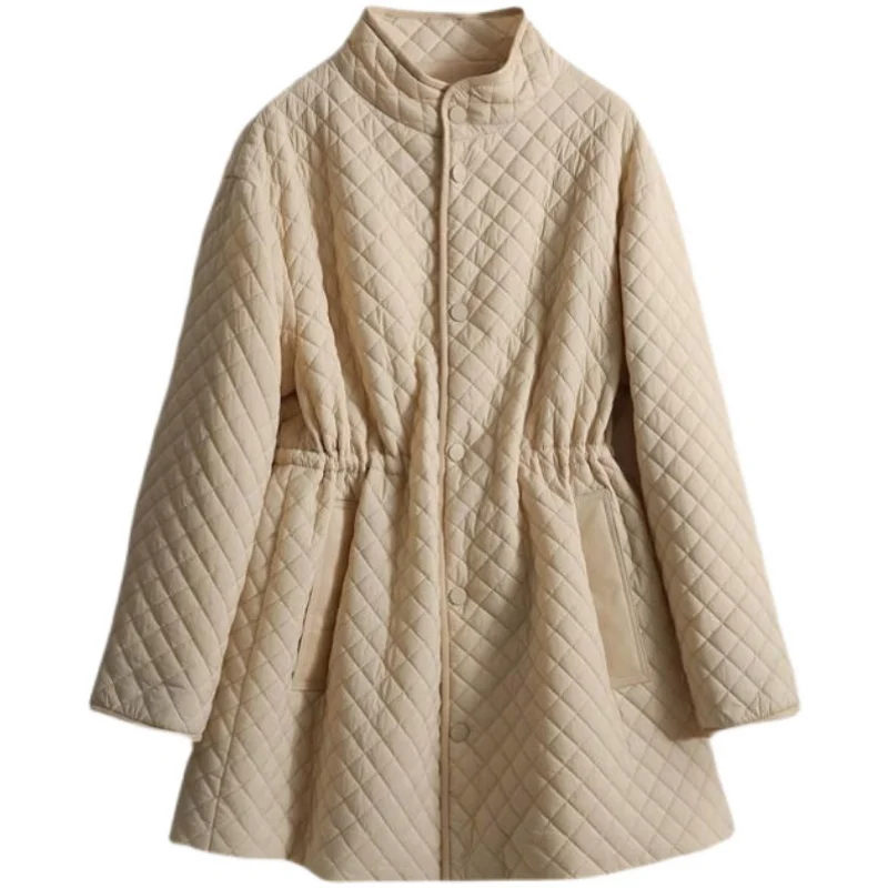 

Новинка 2022, зимние парки, пальто, Женское пальто с хлопковой подкладкой и карманами со стразами в стиле ретро, женские куртки на осень и зиму,...