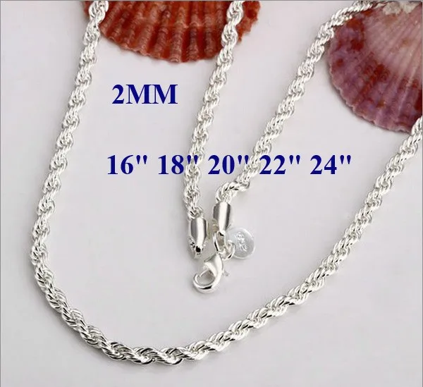 

Женская и мужская цепочка из серебра 925 пробы, 2 мм