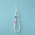 Милый белый жемчуг розовый зелёный жёлтый сердечко глиняная цепочка для телефона аксессуар для женщин брелок для девочек шикарный Романтический Милый