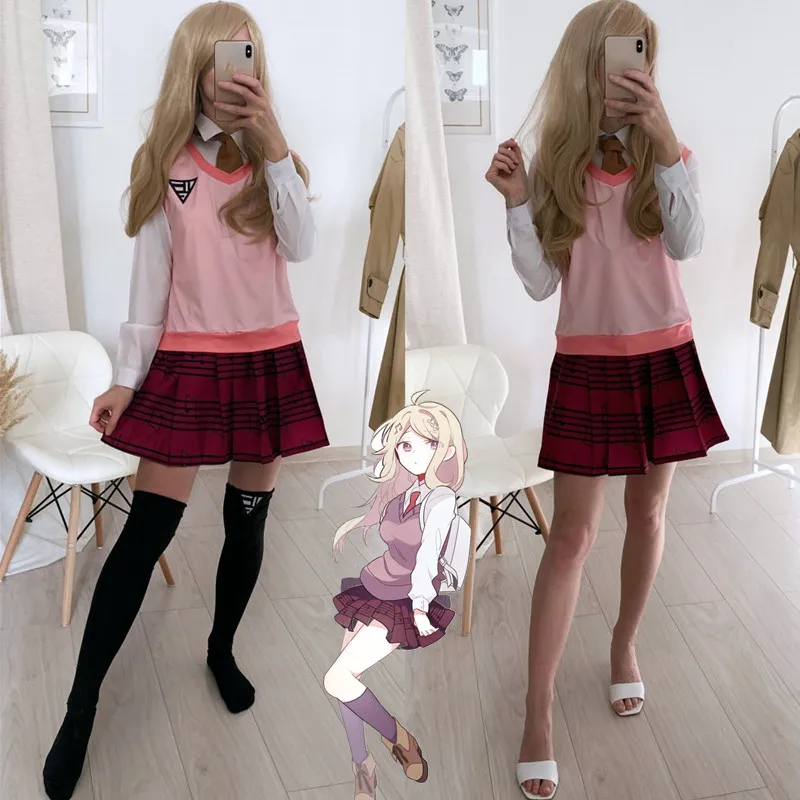 Костюм для косплея Akamatsu Danganronpa V3 Kaede женские платья аниме рубашка жилет юбка носки