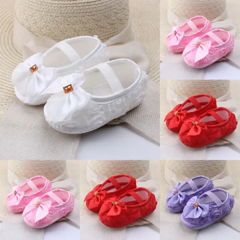 

Infants Soft Crib Shoes Moccasin Prewalker Sole Shoes Newborn to 18M Baby Girl First Walkers New