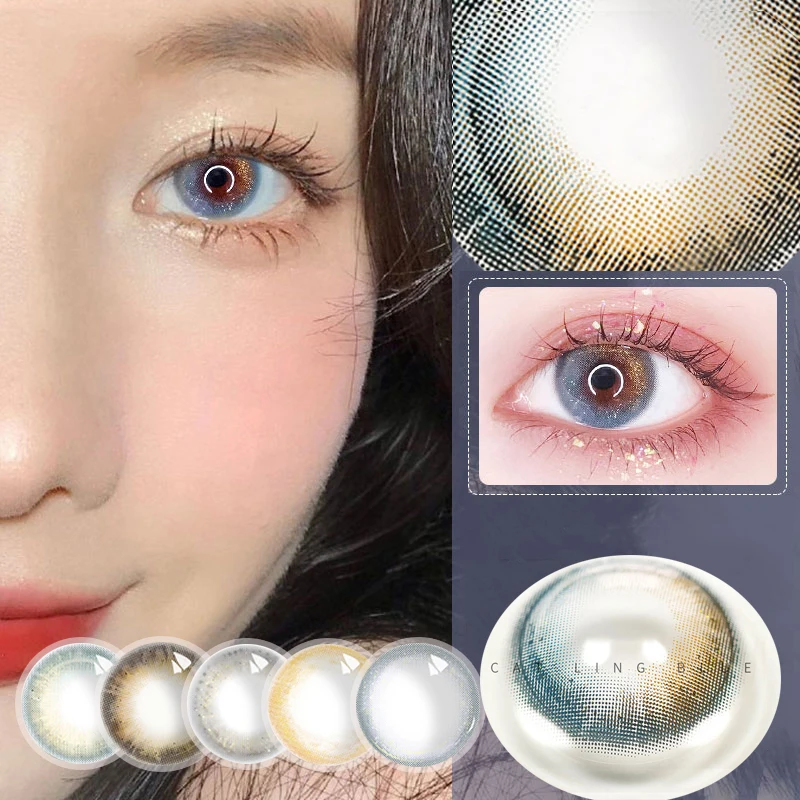 

Diopter Blue Colored Prescription Contact Lenses For Correct Myopia Eyes Pupil Beauty Lentes Halloween Minus lenses for myopia