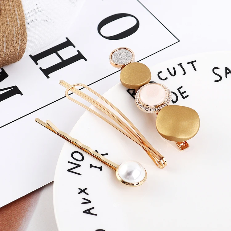 Модная жемчужная заколка для волос 3 шт./компл. женщин и девочек элегантная