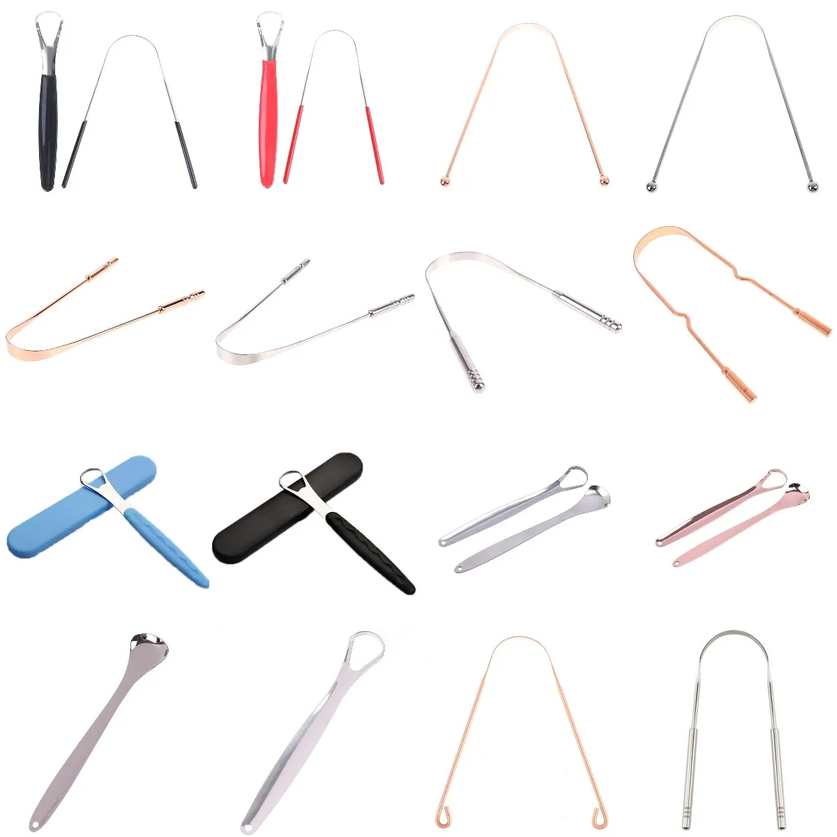 

1/2PCS Tongue Scraper Cleaner For Adults Surgical Grade Stainless Steel Metal Tongue Brush Dental Kit Pro Eliminate Bad Breath