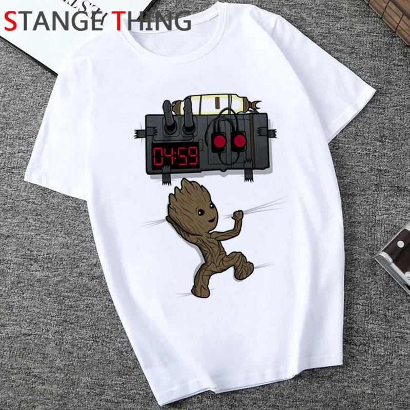 Симпатичная забавная футболка Bady Groot с мультипликационным персонажем мужская