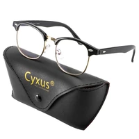 cyxus blue light filter computer glasses for blocking headache half frame transparent lens eyewear men women unisex 8356